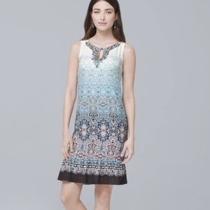 White House Black Market Blue Ombré Dress Sz L